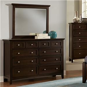 Vaughan Bassett Bonanza Triple Dresser & Landscape Mirror
