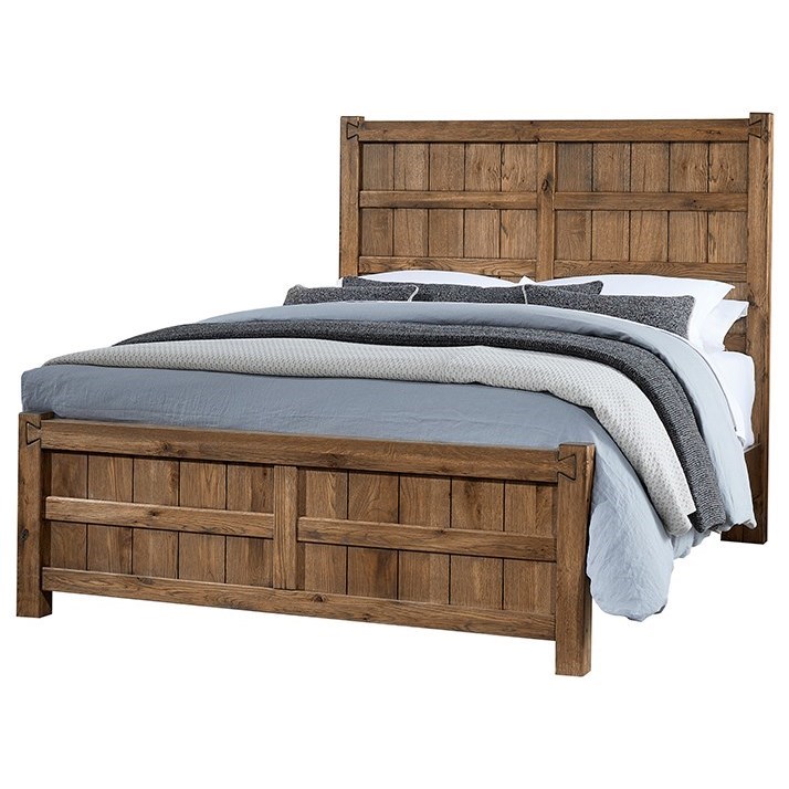 Vaughan Bassett Dovetail Rustic Queen Board And Batten Bed With Low Profile Footboard Belfort Furniture Panel Beds