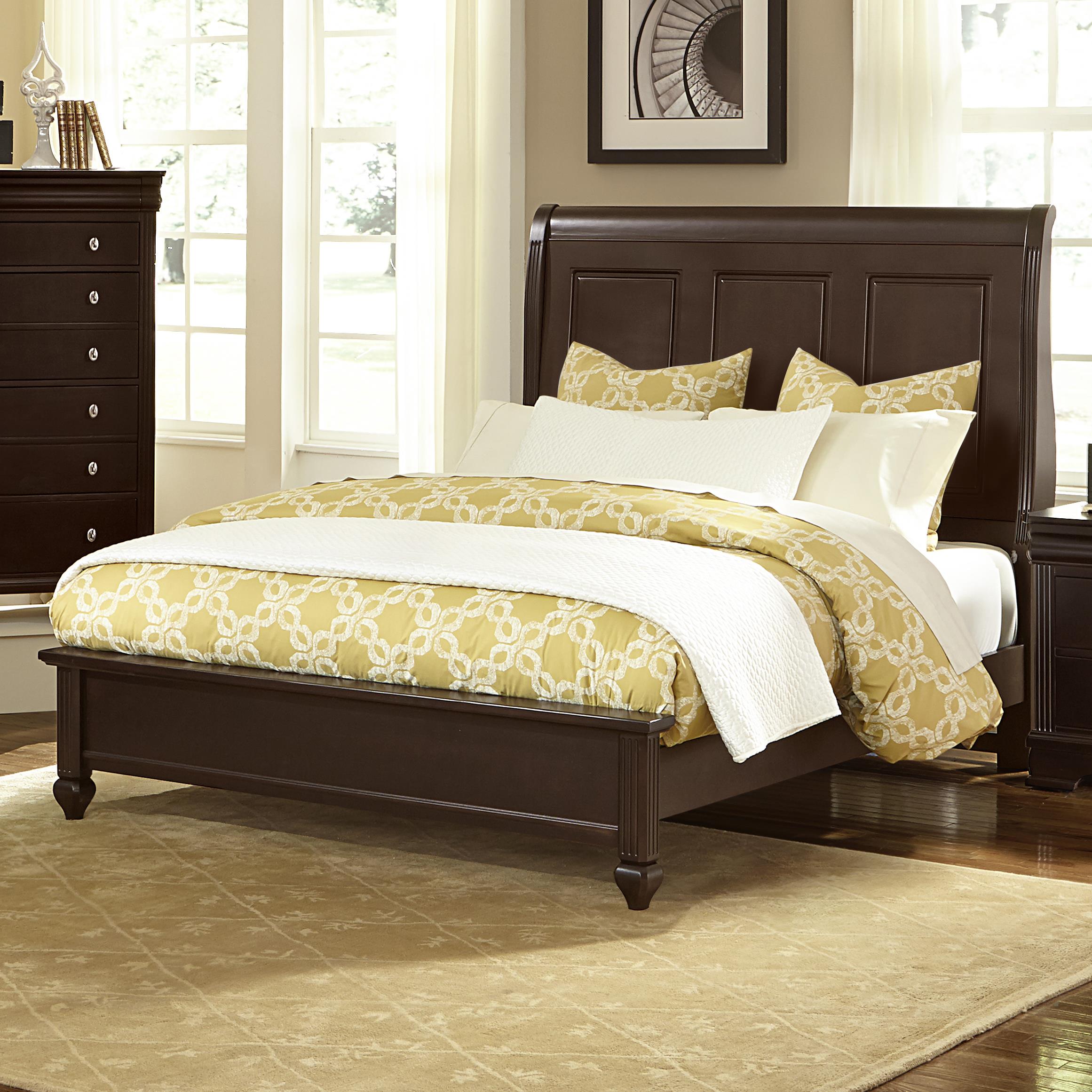Vaughan Bassett French Market Queen Bed w/ Sleigh Headboard & Low Profile Footboard Belfort