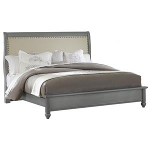Vaughan Bassett French Market Twin Bed w/ Upholstered Headboard