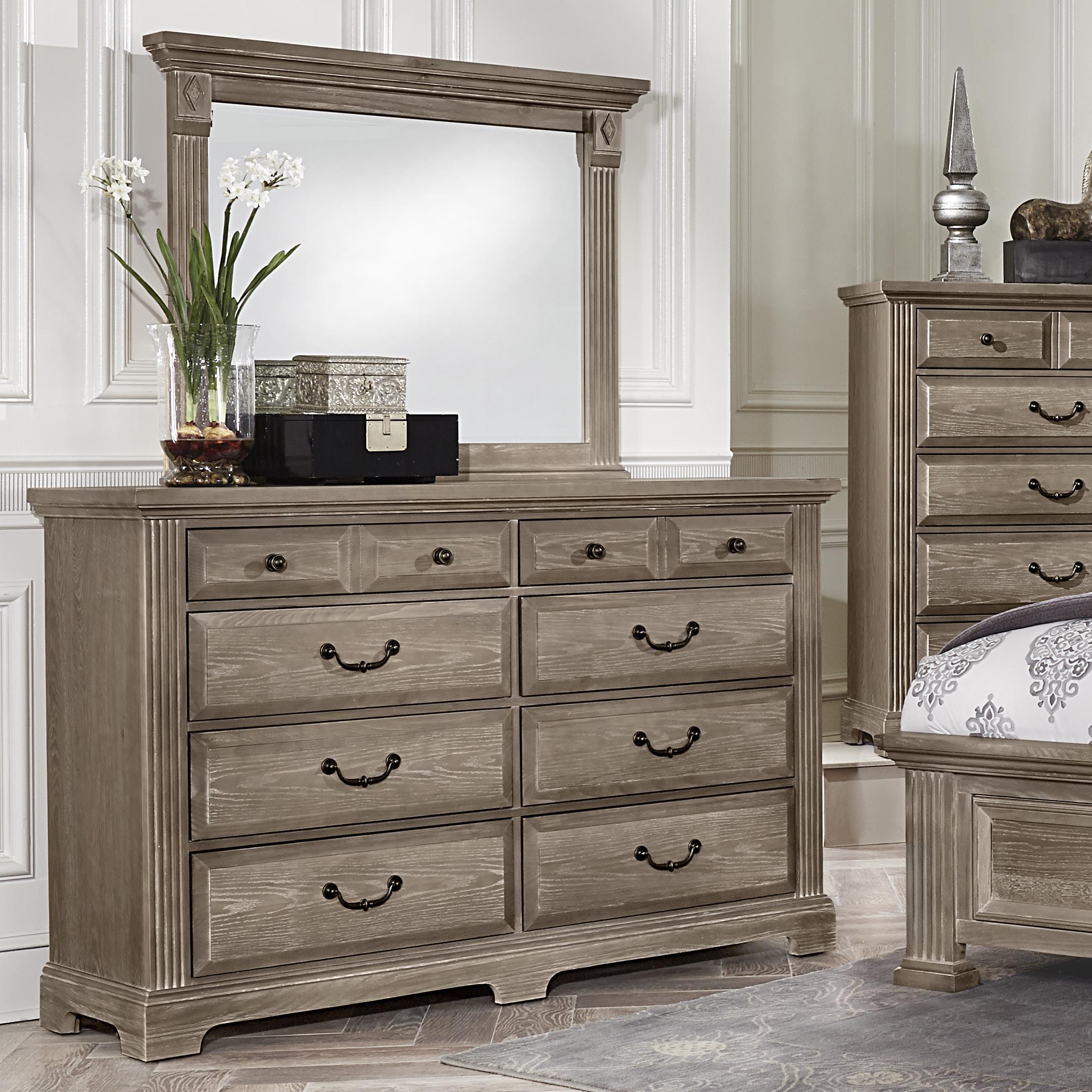 Vaughan Bassett Woodlands Triple Dresser & Landscape Mirror Value