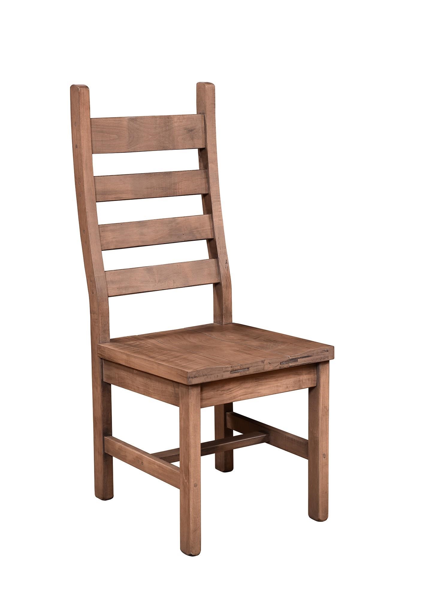 Wayside Custom Furniture RuffSawn Rustic Ladder Back Side ...