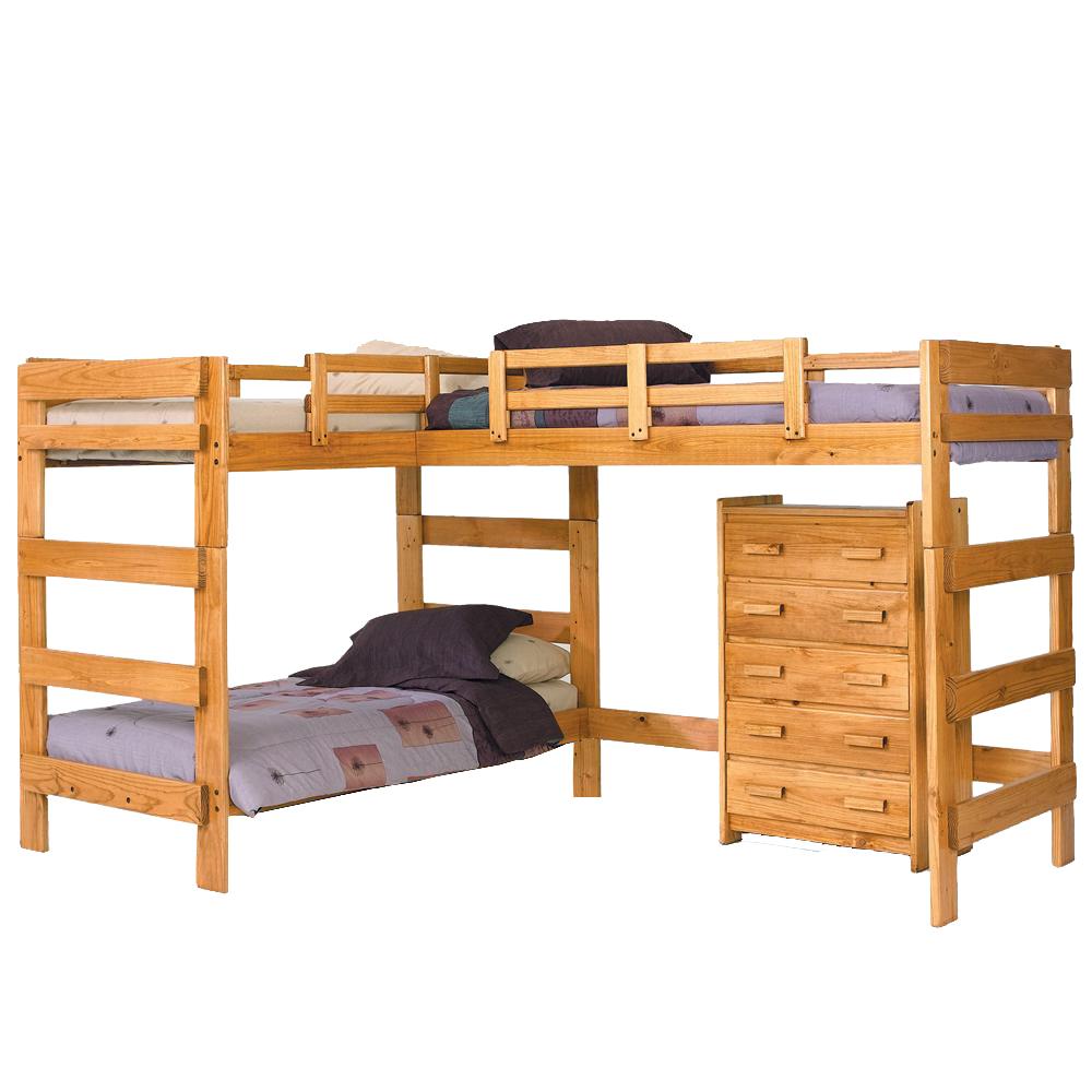 Woodcrest Heartland BR LShaped Loft Bed Mueller Furniture Loft Bed