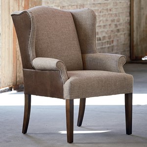 Bassett Arden Customizable Wing Back Leather/Fabric Dining ...