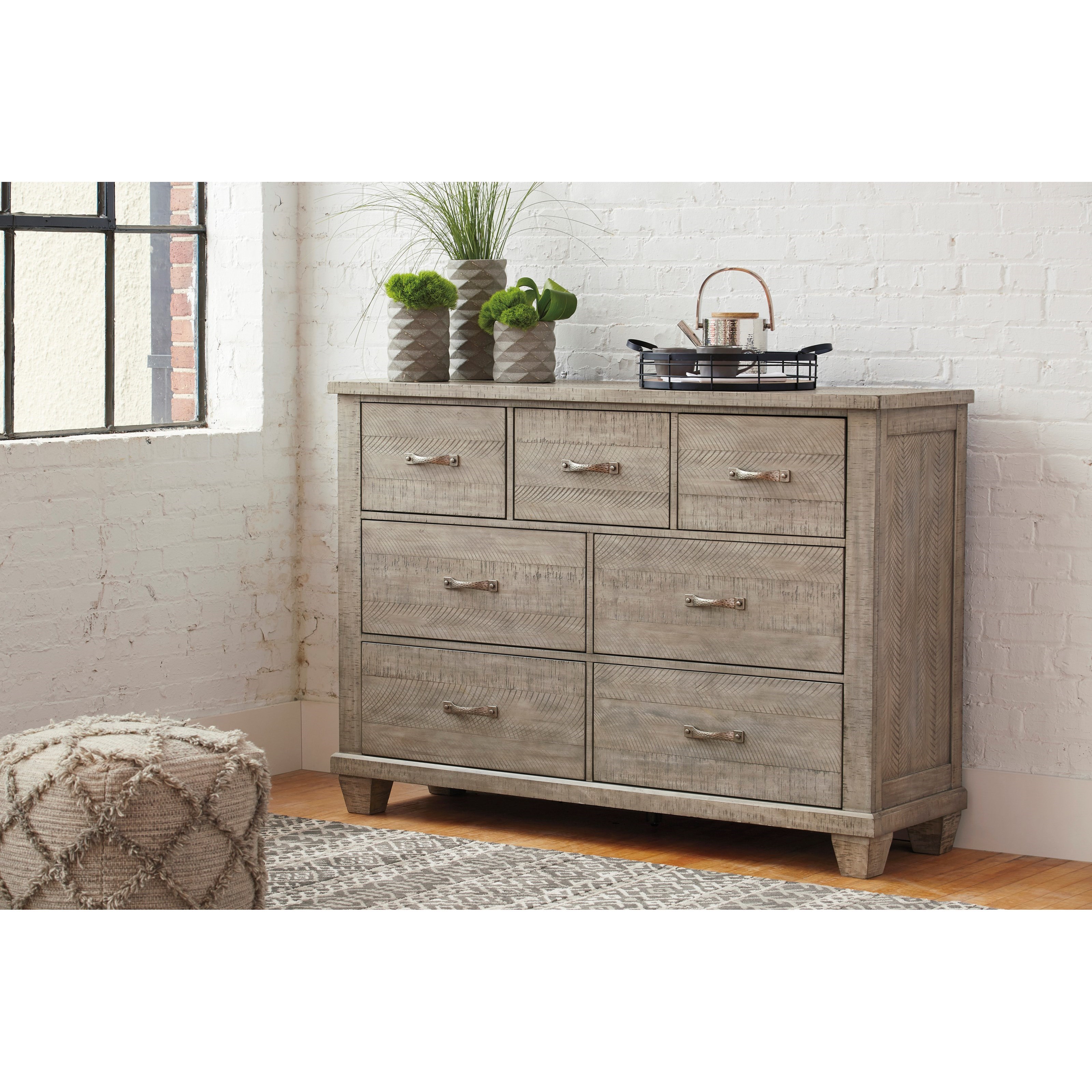 Benchcraft by Ashley Naydell Rustic Dresser in Gray Finish | Royal