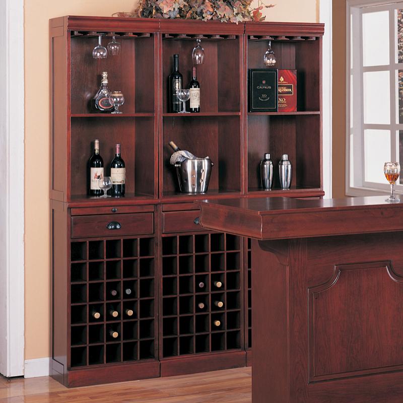 Coaster Lambert Traditional 3Piece Wine Wall Bar Unit Dream Home