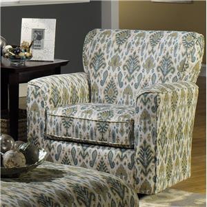 Craftmaster Accent Chairs Upholstered Swivel Chair with Flared Arms