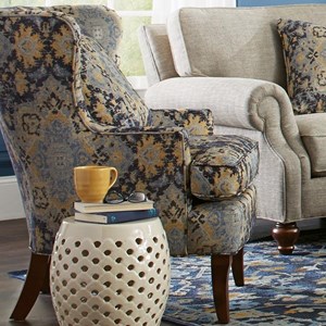 Craftmaster Accent Chairs Traditional Upholstered Wing Chair