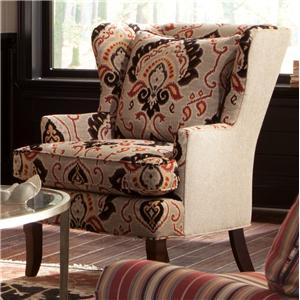 Craftmaster Accent Chairs Traditional Upholstered Wing Chair