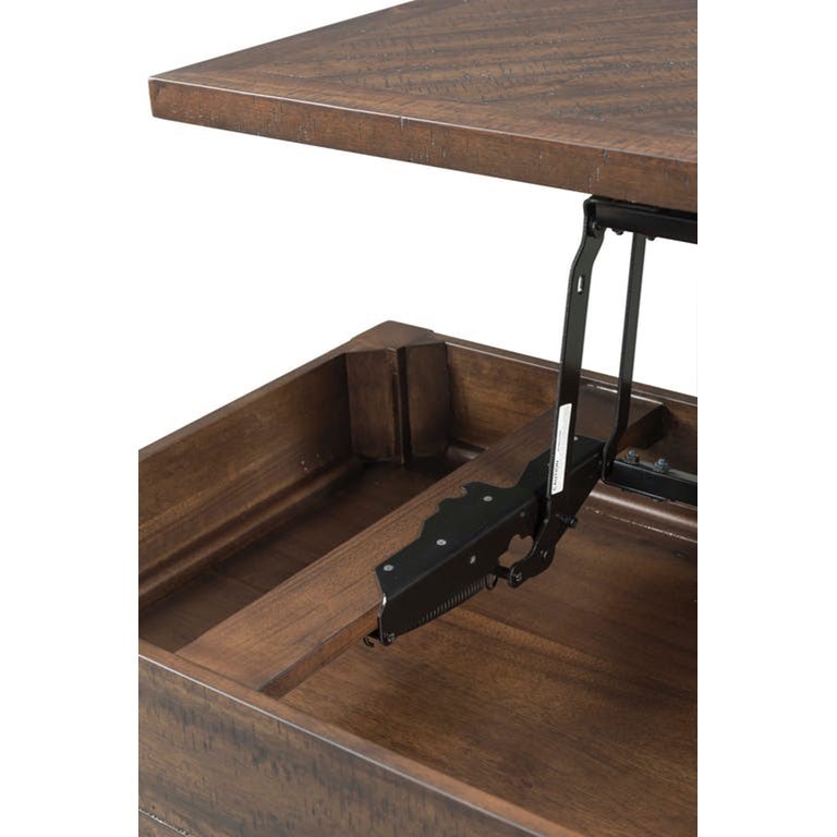 Elements Jax Rustic Coffee Table with Lift Top and 2 Drawers Royal
