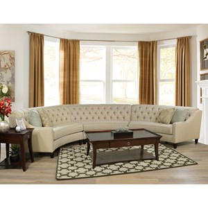 England 3F00 Series 3 Piece Curved Sectional Sofa