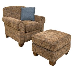 England 1250 Series Chair and Ottoman