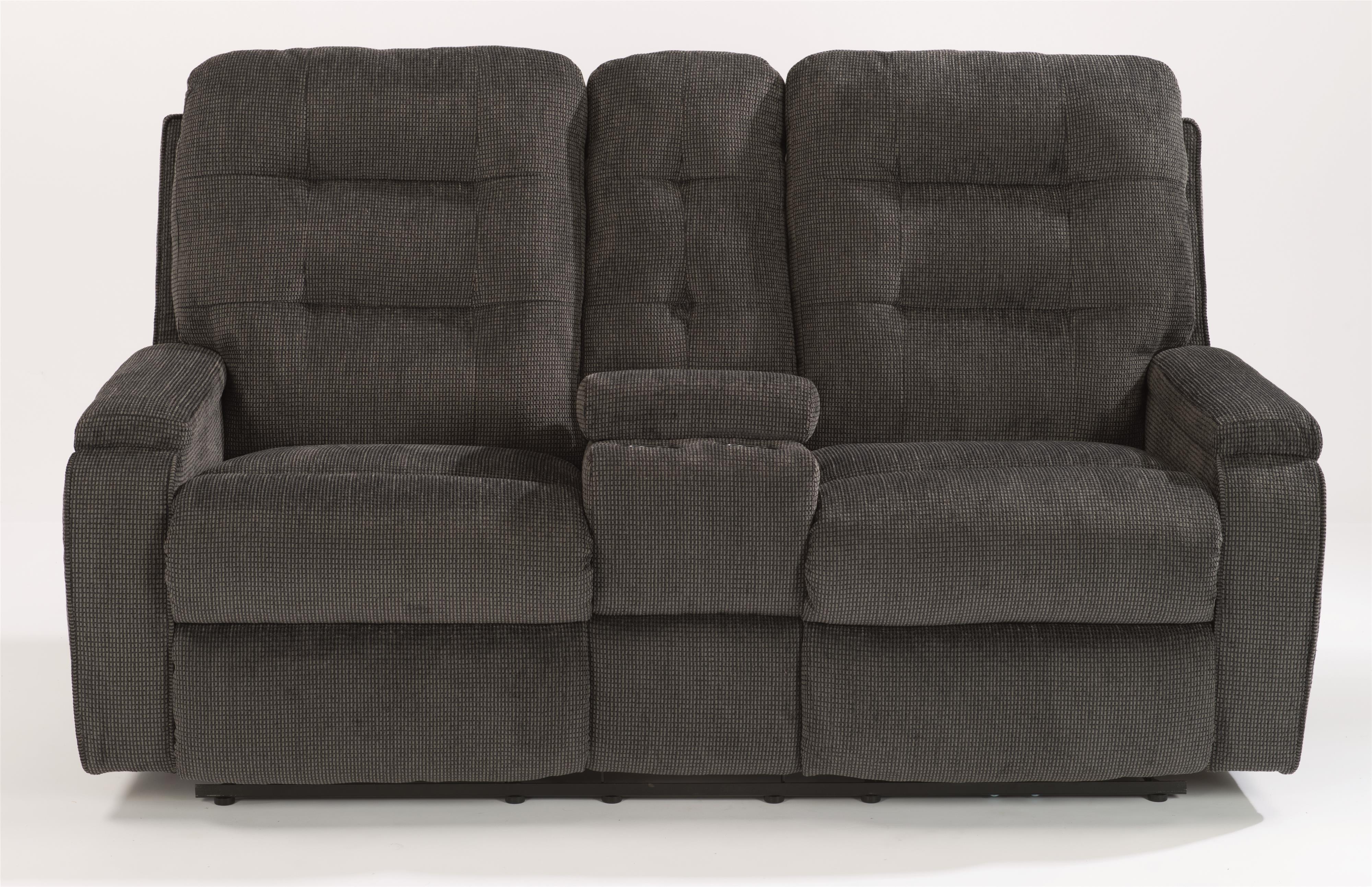 Flexsteel Kerrie Reclining Loveseat with Cupholder and Storage Console