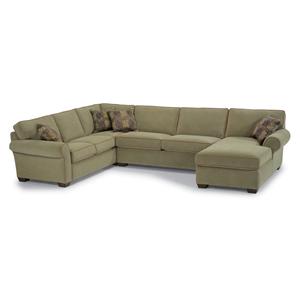 Flexsteel Vail Three Piece Sectional with Chaise