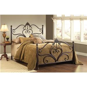 Hillsdale Metal Beds Newton King Bed Set with Scrollwork