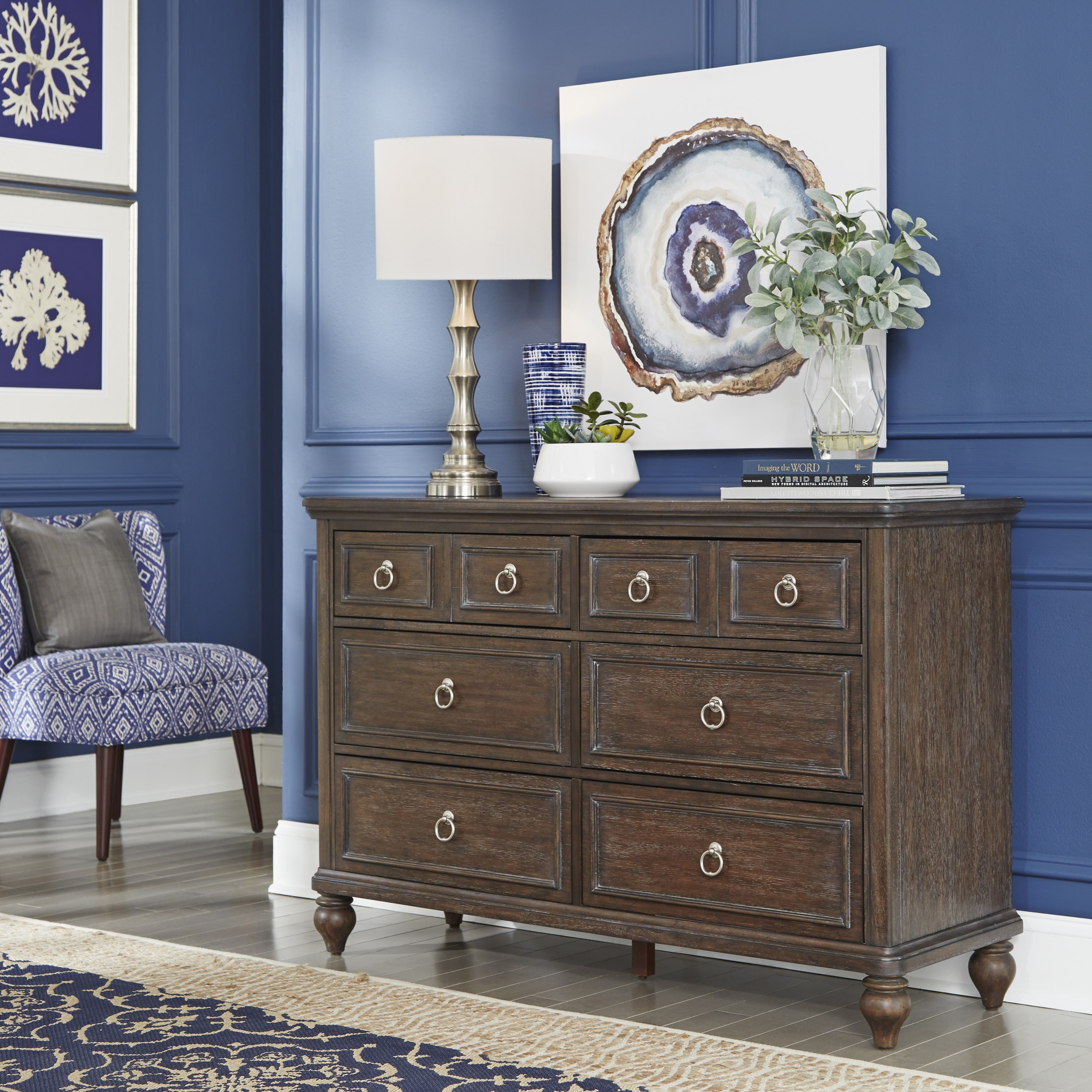 Homestyles Southport 550343 Traditional Dresser with FeltLined