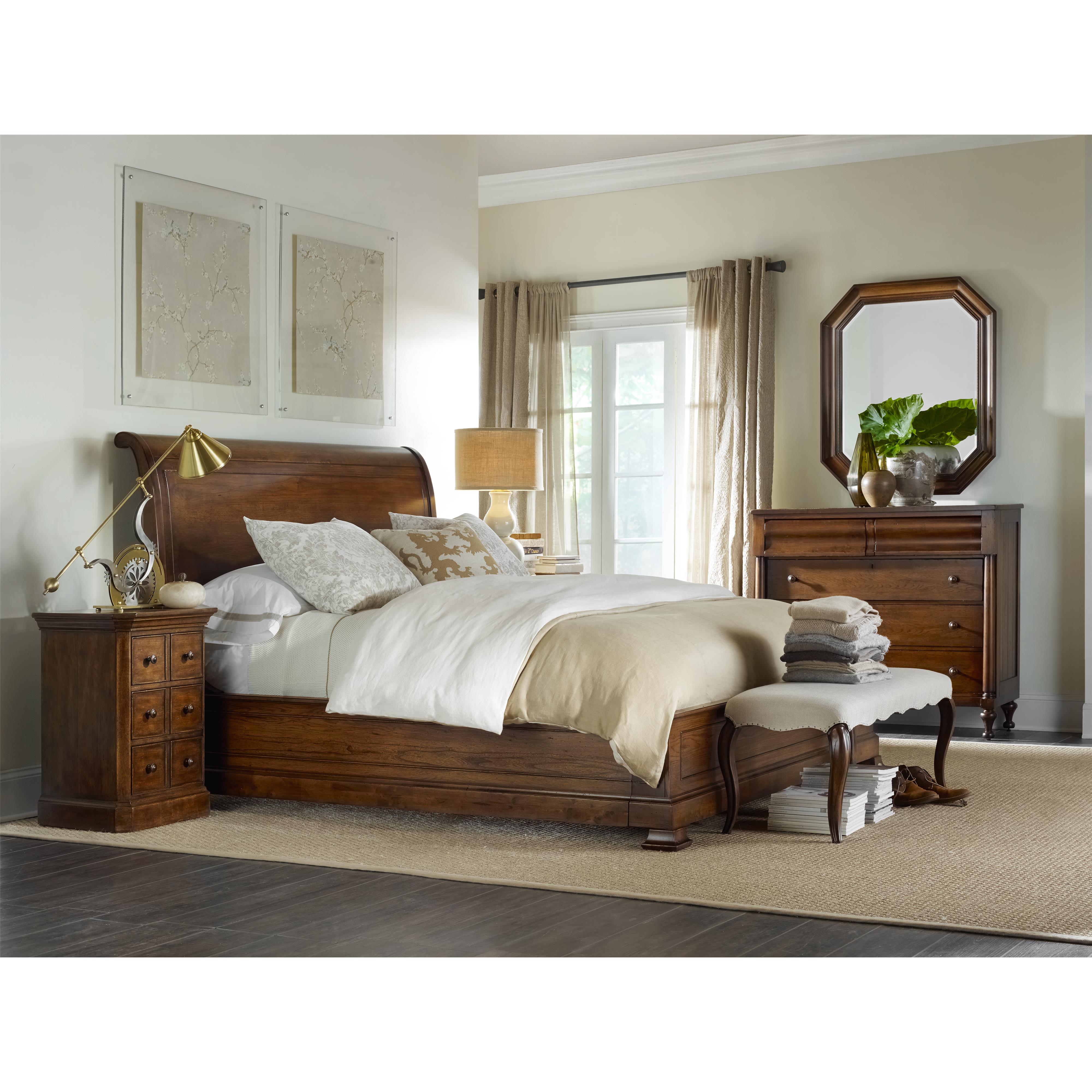 Hooker Furniture Archivist 544790450B Queen Sleigh Bed with Platform