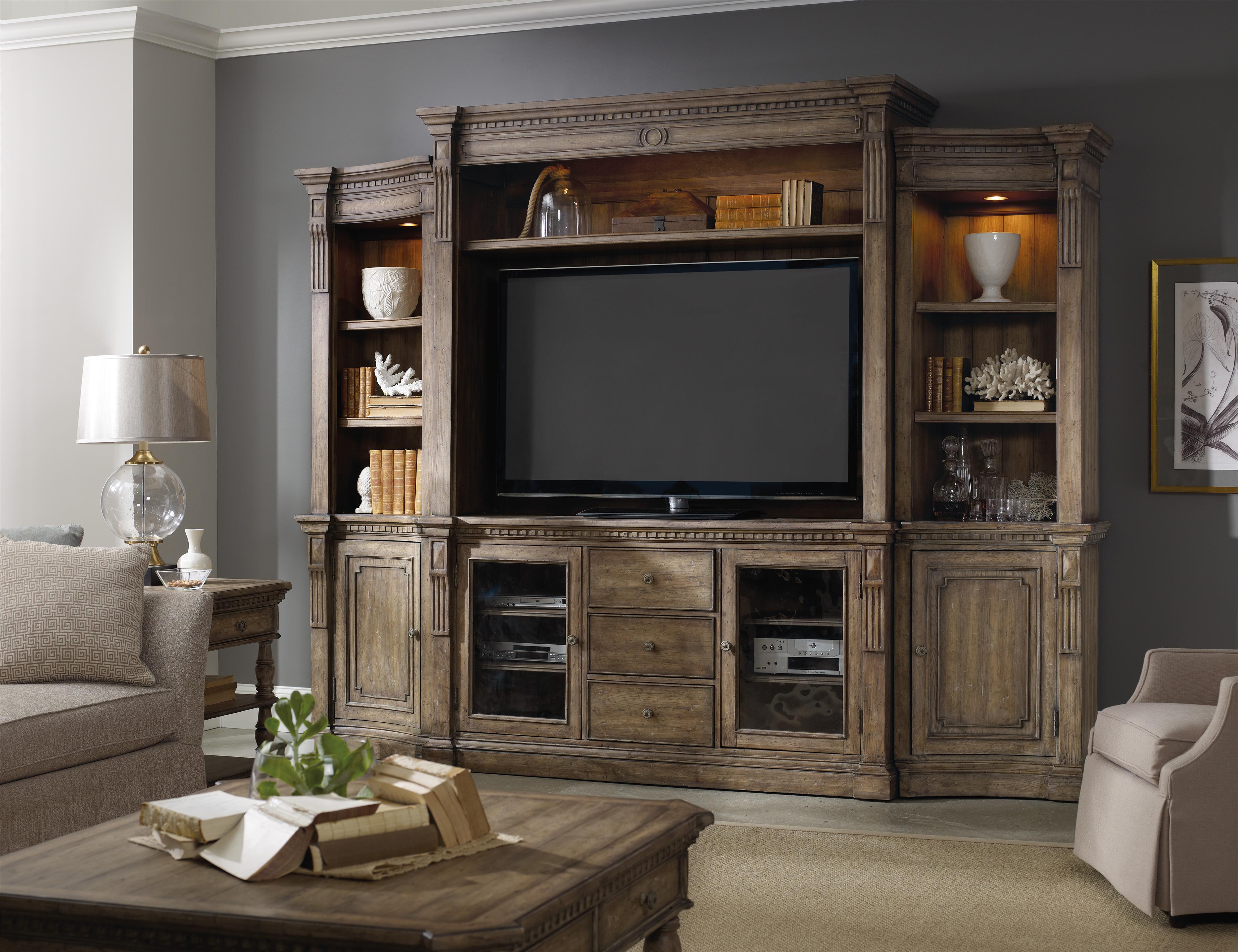 Hooker Furniture Sorella 4 Piece Wall Unit with Touch Lighting and