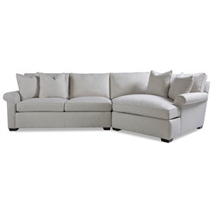 Huntington House Plush 2 Pc Sectional Sofa w/ Roll Arm