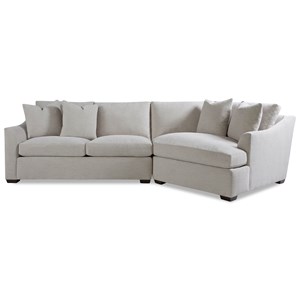 Huntington House Plush 2 Pc Sectional Sofa w/ Flare Arms