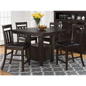 Jofran Kona Grove Counter Table w/ Storage Base and Chairs Set