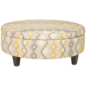 Jonathan Louis Ottomans Large Round Storage Ottoman