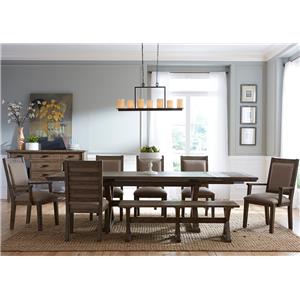 Kincaid Furniture Foundry 8 Pc Dining Set with Bench