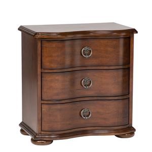 Transitional 3 Drawer Nightstand