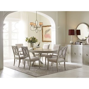 Oval Table and Upholstered Chair Set