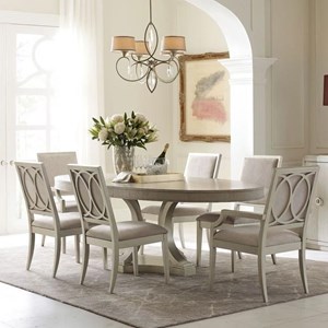 Oval Table and Upholstered Chair Set