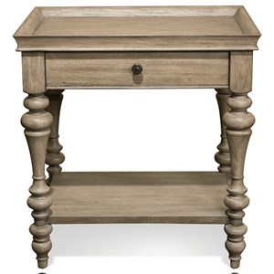 Riverside Furniture Corinne Leg Nightstand-Wood Top