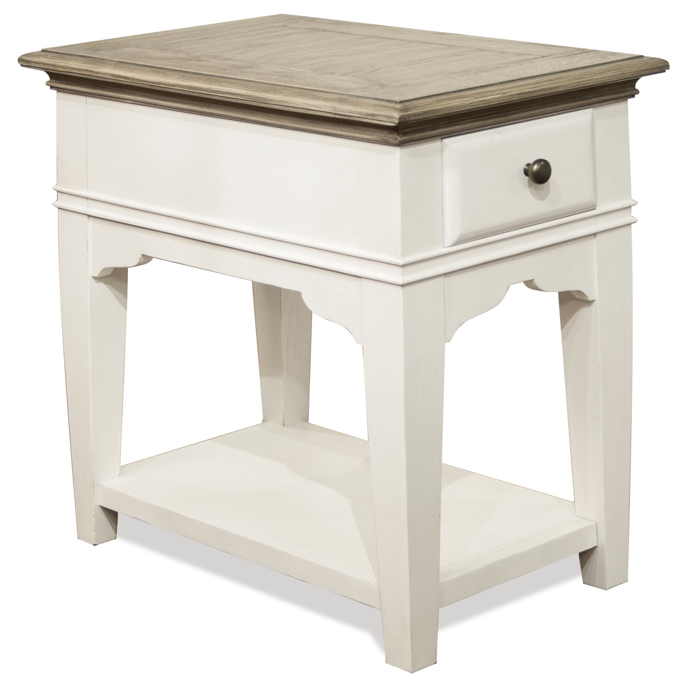 Riverside Furniture Myra Transitional 1Drawer Chairside Table Johnny