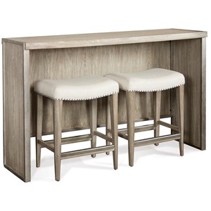 Riverside Furniture Sophie Sofa Table with Backless Upholstered Stools