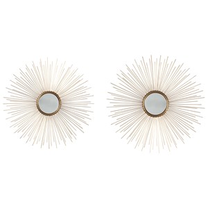 Signature Design by Ashley Accent Mirrors Doniel Antique Gold Finish Accent Mirror Set