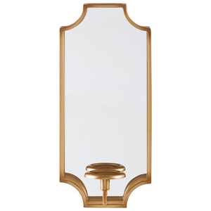 Signature Design by Ashley Accent Mirrors Dumi Gold Finish Wall Sconce