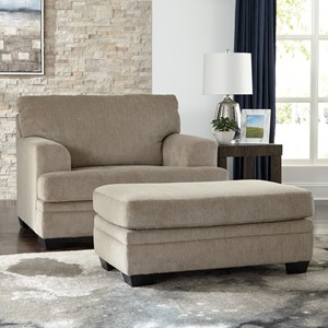 Signature Design by Ashley Dorsten Chair and a Half with Ottoman