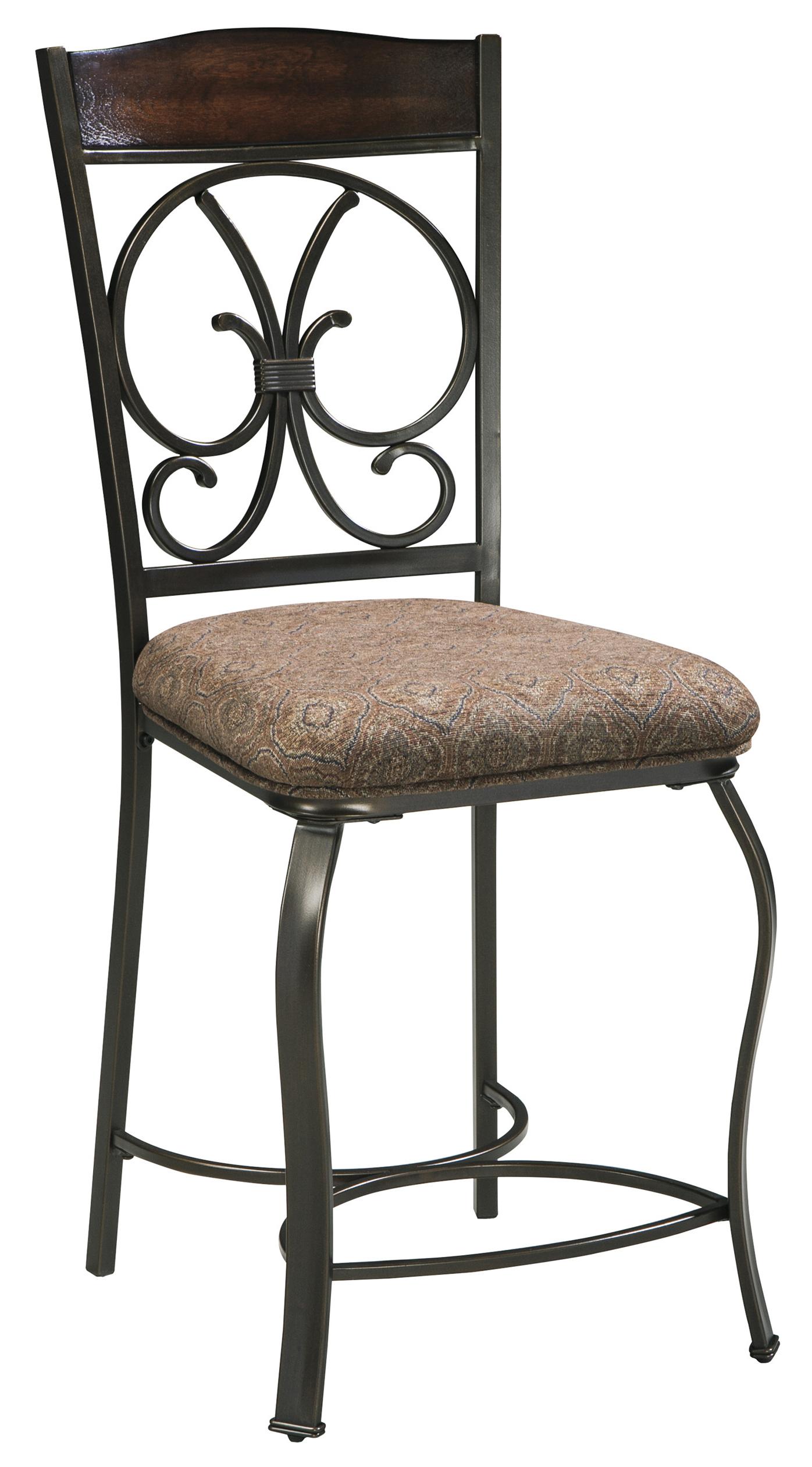 Signature Design by Ashley Glambrey Upholstered Barstool with Metal ...