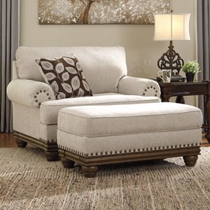 Signature Design by Ashley Harleson Chair and a Half & Ottoman