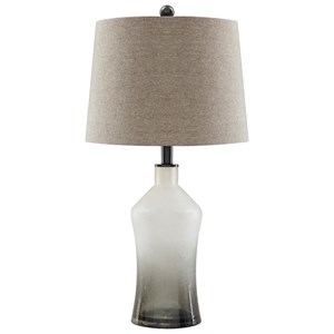 Signature Design by Ashley Lamps - Vintage Style Set of 2 Nollie Gray Glass Table Lamps