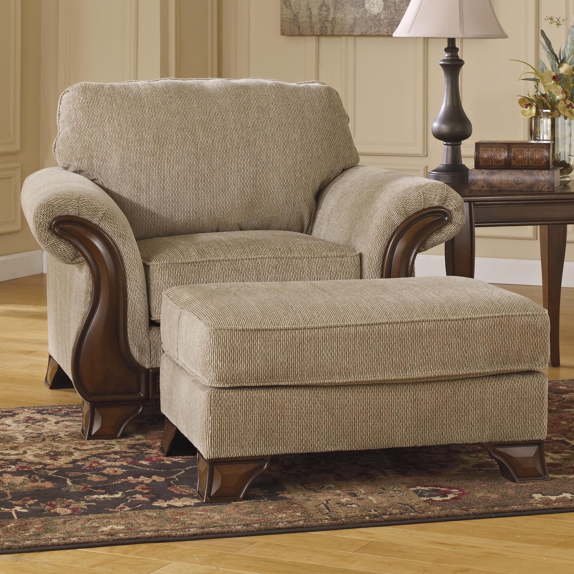 Ashley Signature Design Lanett Chair & Ottoman with ...