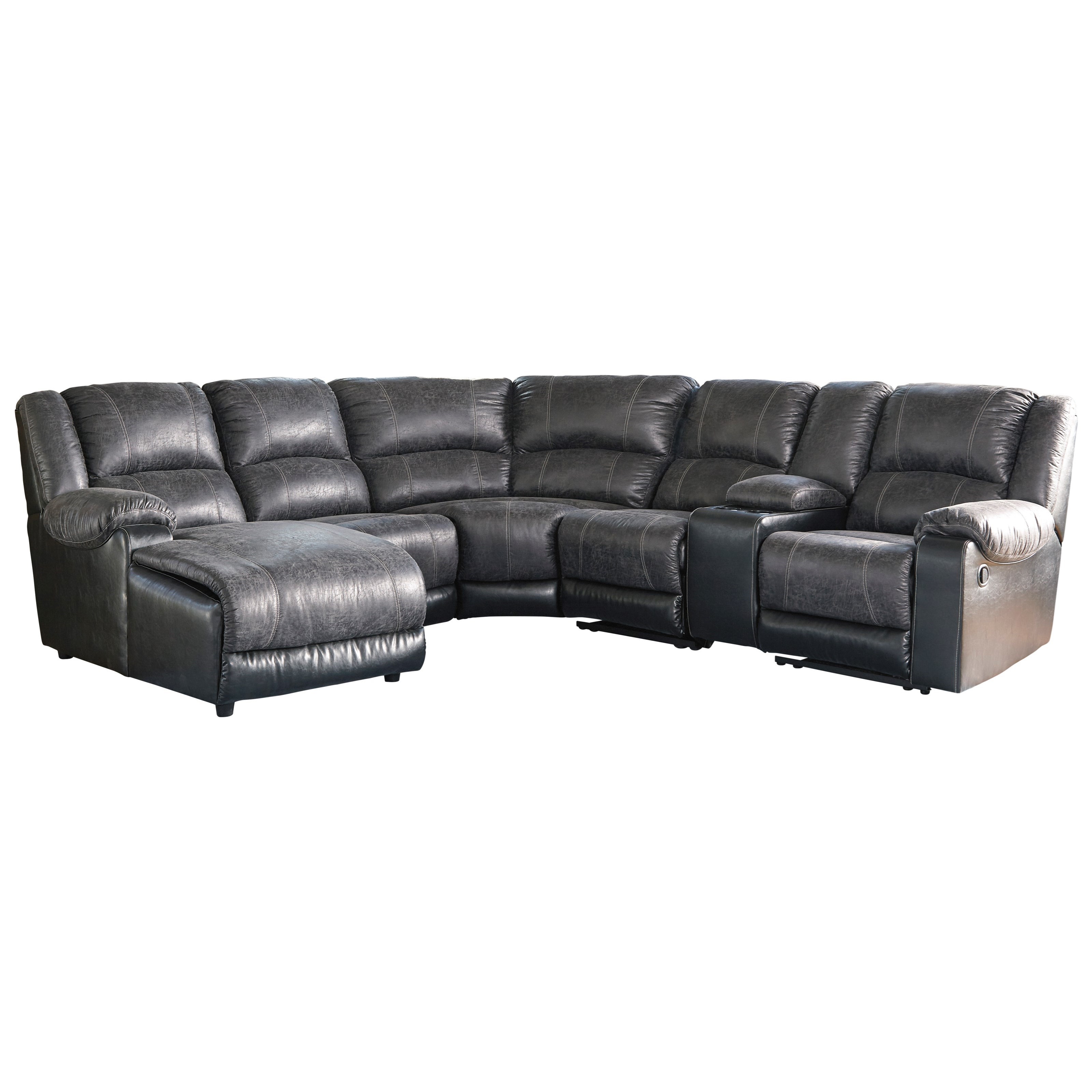 Ashley Signature Design Nantahala Faux Leather Reclining Sectional with