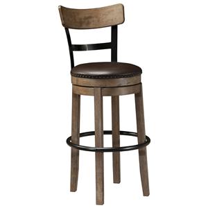 Signature Design by Ashley Pinnadel Tall Upholstered Swivel Barstool