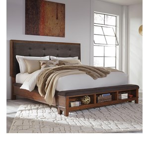 Signature Design by Ashley Ralene King Upholstered Bed with Storage Footboard