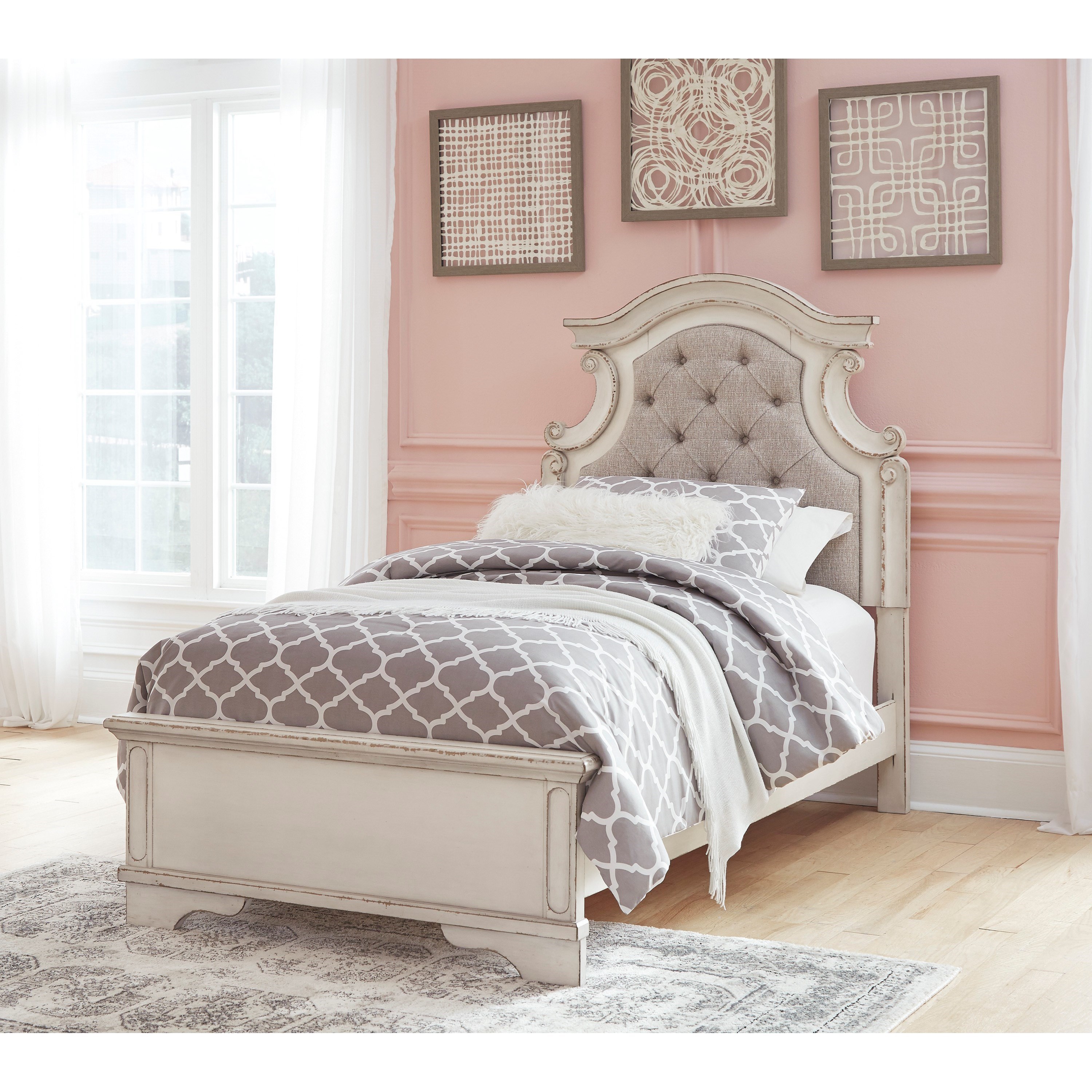 Signature Design by Ashley Realyn Twin Upholstered Panel Bed with
