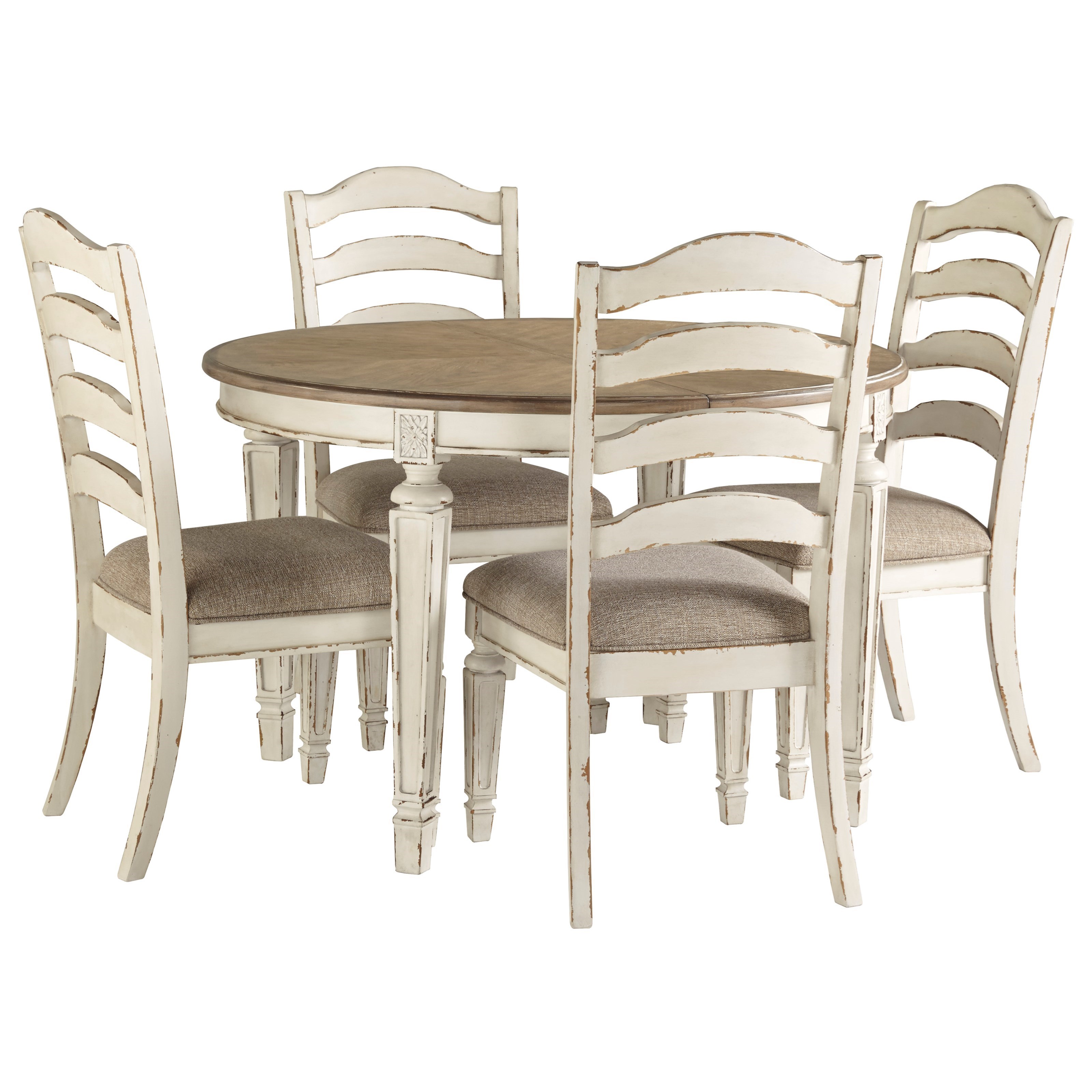 Signature Design by Ashley Realyn 5-Piece Round Table and ...