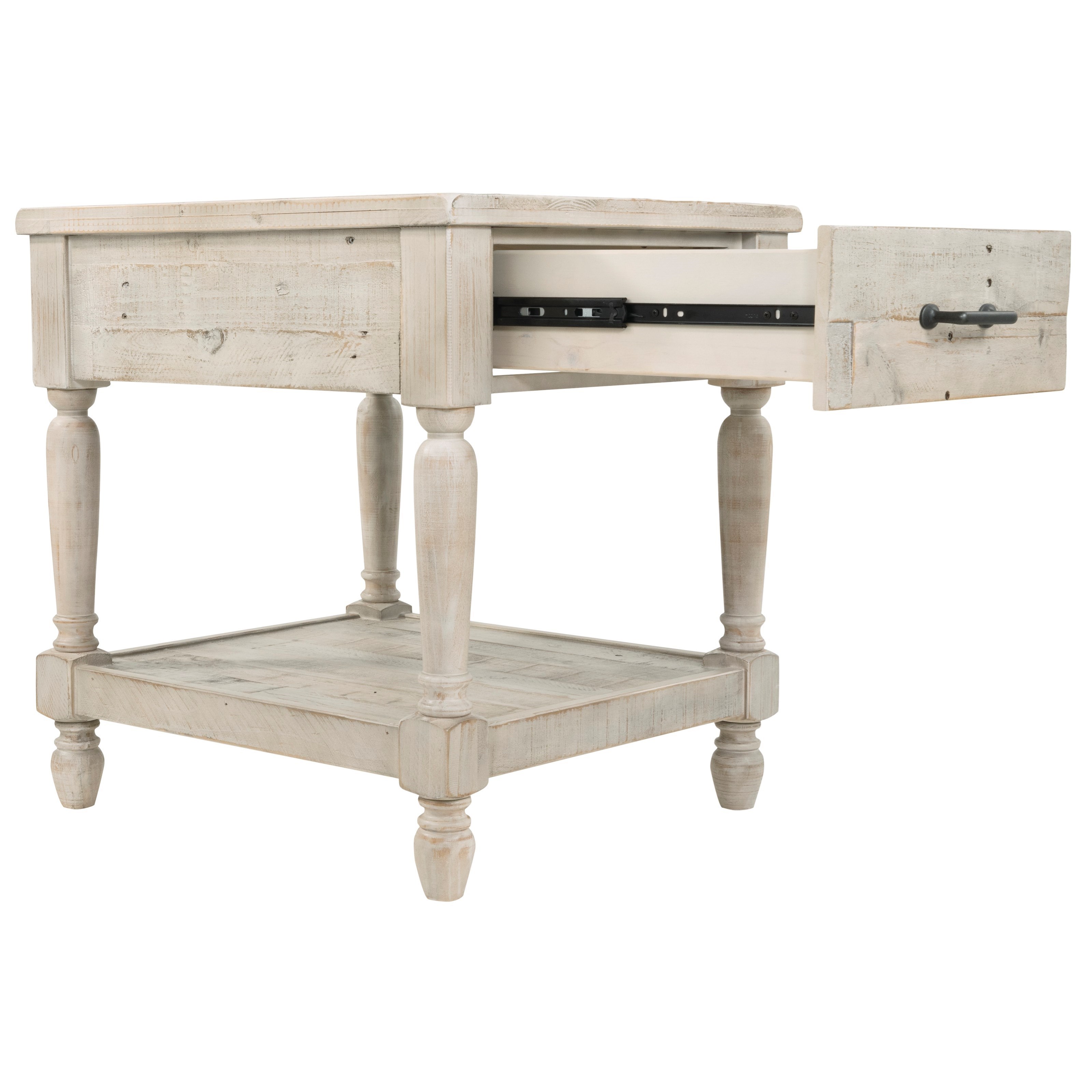 Signature Design by Ashley Shawnalore Solid Wood Rectangular End Table