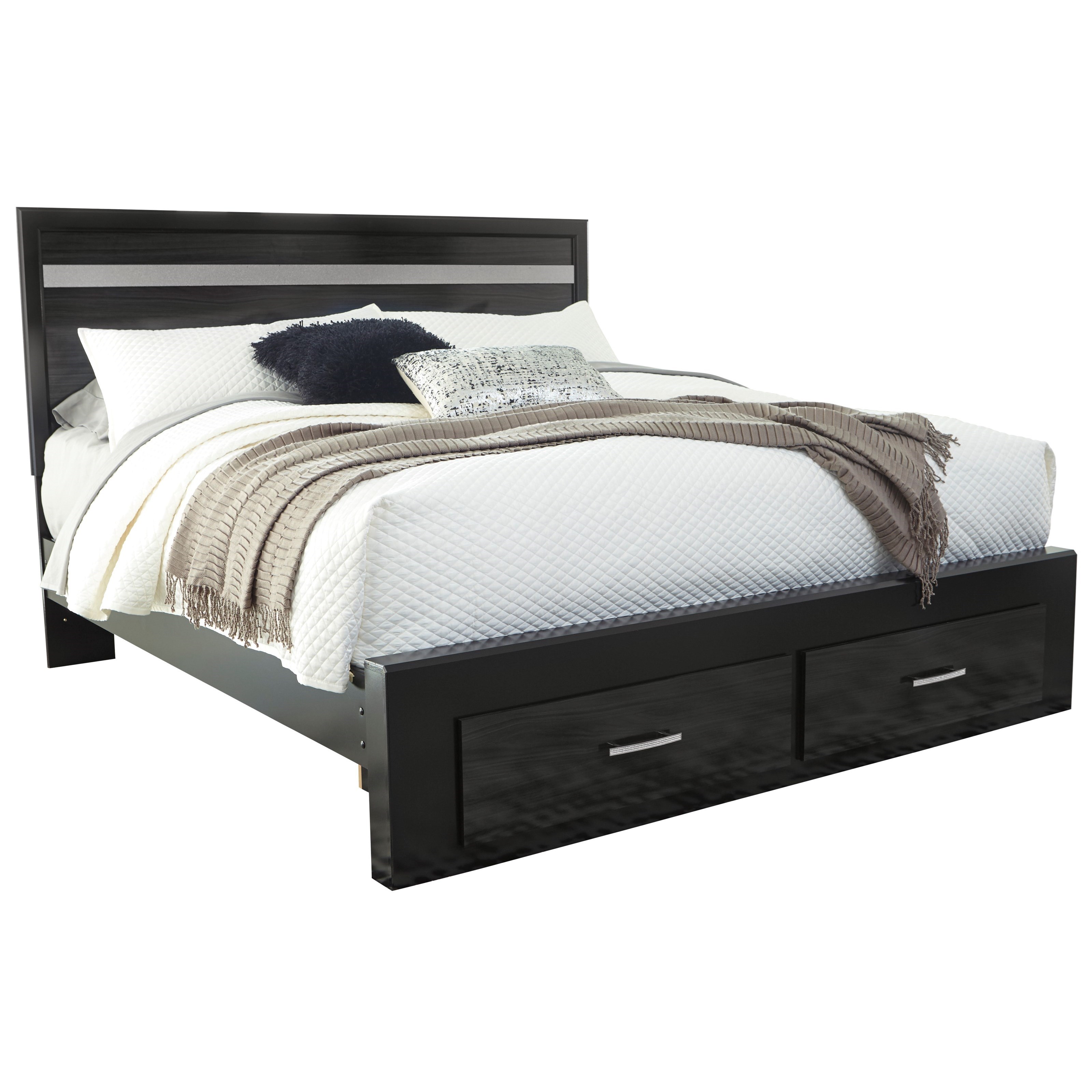 Ashley Signature Design Starberry Black Finish Glam King ...