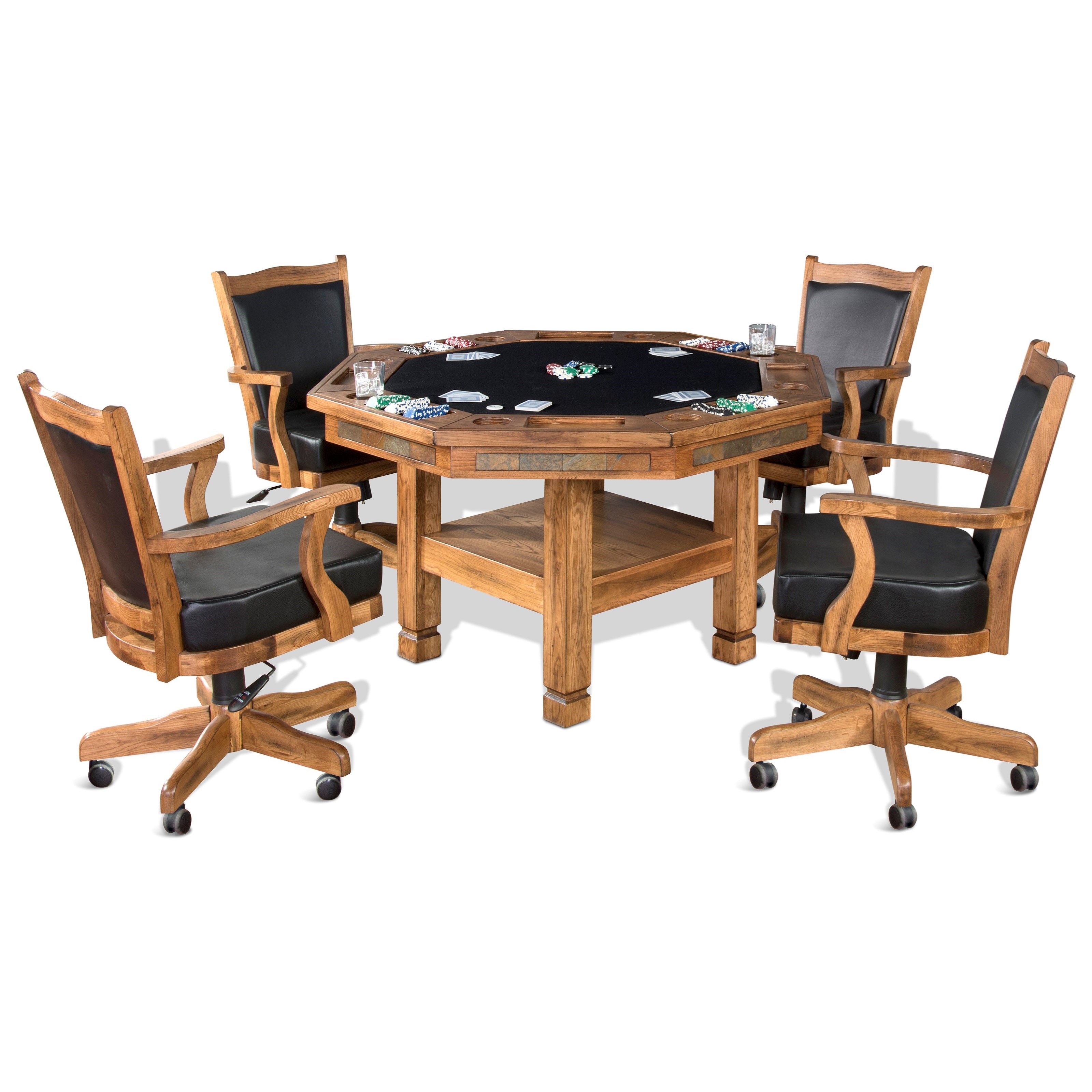 Sunny Designs Sedona 5Piece Reversible Top Game & Dining Table Set