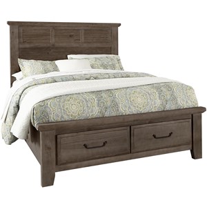 Vaughan Bassett Sawmill Queen Louver Bed With Storage Footboard