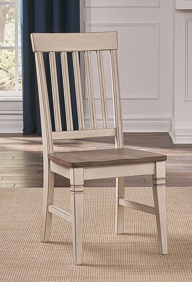 Relaxed Vintage Slatback Side Chair Sadler's Home Furnishings